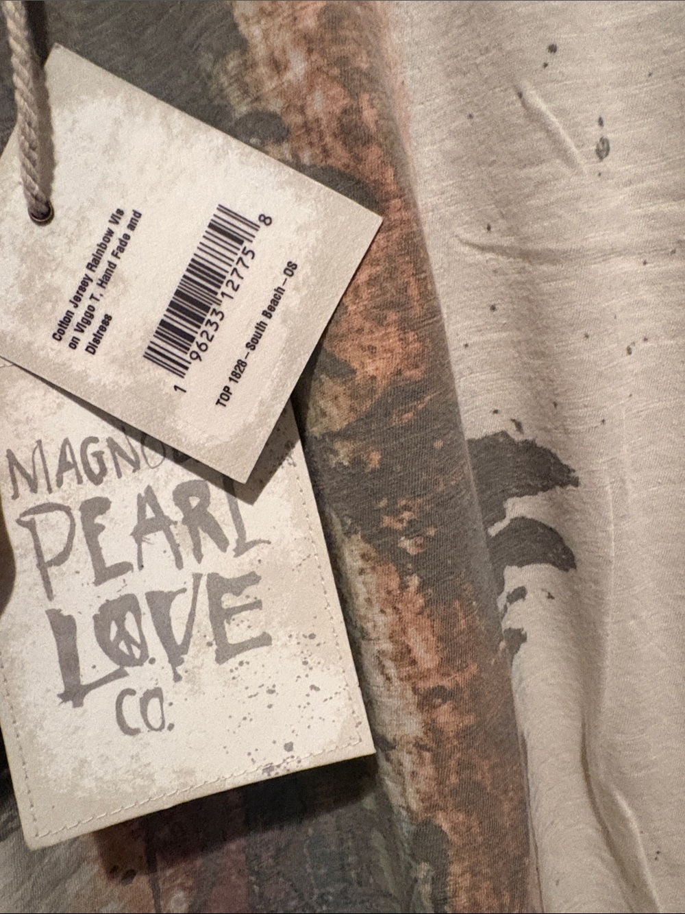 Magnolia Pearl White Graphic Short Sleeve Tee with Multicolor Surf Print - Picture 5 of 6